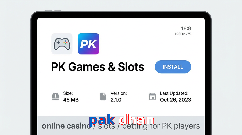 Game list for Pak Dhan gameapk section