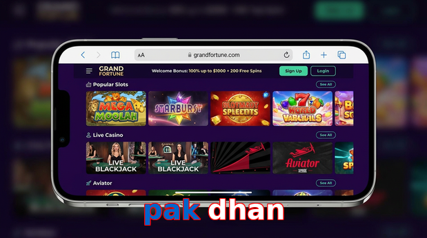 Main screen of Pak Dhan ios page for PK players